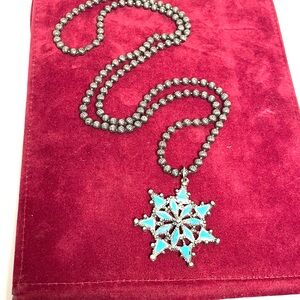 Vintage Amway Costume Silver and Turquoise Pendant Necklace
